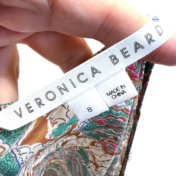 Veronica Beard Henrieta Silk Floral Ruched Blouse Top Multicolor Size 8 - Picture 11 of 15
